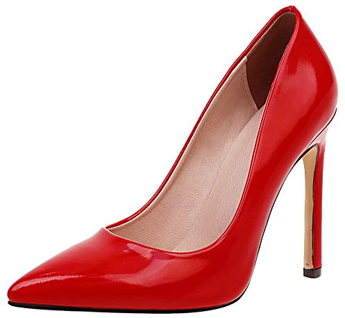 Zapatos de Vestir Mujer, Zapatos Tacón de Aguja Elegante Zapatos de Noche Tacón Alto Puntiagudo Zapatos de Fiesta, Talla 34-48