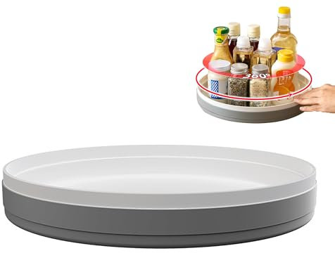 GMYIAK Drehbares Gewürzregal,360° Drehbarer Drehteller Organizer,GroßEs Volumen,Geeignet füR Die Aufbewahrung Von GewüRzflaschen,Kosmetik,Obst und Snacks(30×5cm)