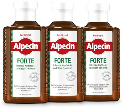 Alpecin Medicinal FORTE Tonikum - 3 x 200 ml - Wirksam gegen Schuppen und Haarausfall, Lindert Kopfhautjucken, Beruhigt Irritationen, Ideal bei fettigem Haar, mit Salicylsäure und