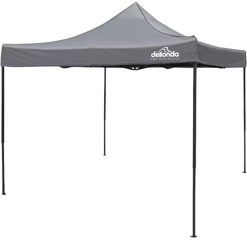 Tonnelle pop-up 3 x 3 m – Cadre gris robuste et résistant à l'eau – Pavillon de jardin