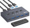 TJCXELE USB Switch 4 Computers USB 3.0 Switcher Selector 4 in 4 out for 4 Computer Sharing 4 USB Devices Keyboard, Mouse, Printer, Scanner, U Disk with Remote Control and 4 USB 3.0 A to A Cables