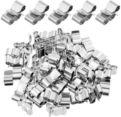 Lnngub Lot de 50 clips de câble solaires en acier inoxydable photovoltaïque - 22,5 mm - Cadre de remorque - Bornes de câble - Panneau solaire - Multi-usages - Argent - Serre-câbles en métal pour