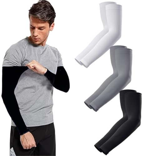 Mangas para Brazos, Unisex Manguitos, Manguitos Voleibol, Ciclismo de Compresión Mangas de Protección UV Elástica Transpirable para Actividades al Aire Libre(3 Pares)