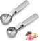 GIDWRIY 2 Piezas Cuchara Helado Acero Inoxidable,Sacabolas de Helado,Cuchara para Hacer Galletas,Ice Cream Scoop,Cucharas de Hielo con Gatillo,Cucharas Melon Baller,Disparador de Helados para Masas