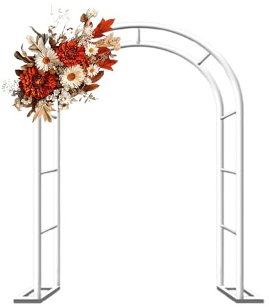 Trädgård Pera, smidesjärnberså för klättringsväxter, utomhusbröllopsdekor, 80–350 cm storleksalternativ (vit, B 280 x H 220 cm) – elegant trädgårdsbåge