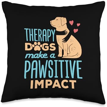Therapy Dogs Make a Pawsitive Impact Throw Pillow