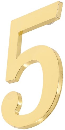 GALPADA Golden 1 Magnetic Metal Door Number Plaque Vertical House Numbers outside Wear Resistance Address for Mailbox Suitable for Garden and Public Places