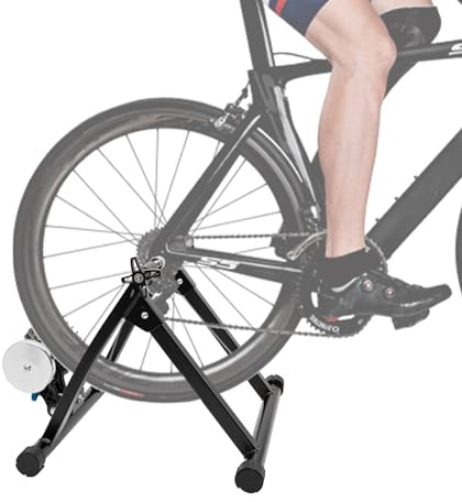 Support de vélo pliable pour intérieur - Antidérapant - Construction stable - Vélo à roulettes magnétique - Idéal pour le cyclisme en intérieur et le vélo d'appartement