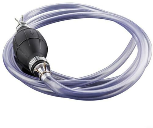 KiraKira Pompa di trasferimento dell'olio manuale, soffietto per aspirazione carburante, con tubo da 2 m, per benzina diesel, cambio olio tosaerba, nero