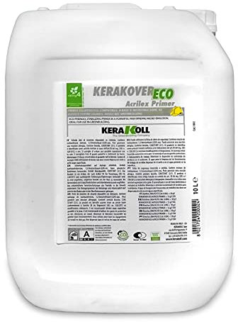 Kerakoll Kerakover Eco Acrilex Primer 10 Lt. Primer Fissativo Isolante Eco-Compatibile, A Base Di Microemulsione Ad Elevato Potere Legante, Ideale Nel Greenbuilding