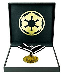 STAR WARS: The Mandalorian Imperial Crest Medal | Collectible Imperial Medallion Worn By The Client | Empire Logo Necklace Imperial Medal
