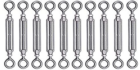 10pcs Tensor de alambre M4 Acero inoxidable 304 OO Tensor Tensor de Cable Tensión de Cuerda Apto para interior y exterior