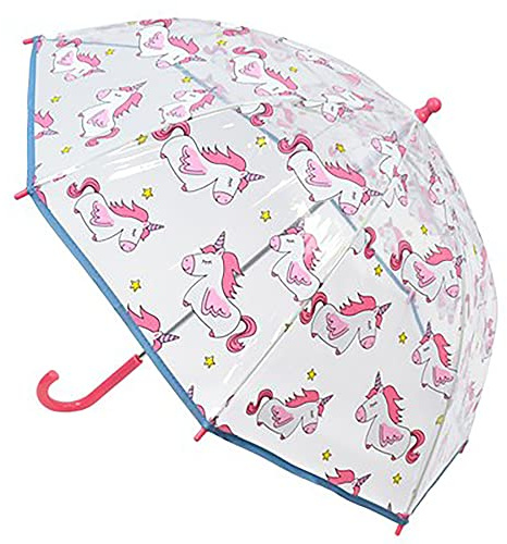 KAV Parapluie d'école transparent pour enfants garçons et filles – Design doux, beau, léger parasol dôme pour votre enfant, Licorne volante., S