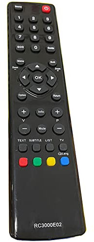 FYCJI Nuevo Reemplazo Mando a Distancia RC3000E02 para Thomson TCL TV L24E4105F 22HS4246CW 32HU2253 32HZ5233W 39FU5253CW 40FT5453 40FU3255-G 46FT5453 50FU3253