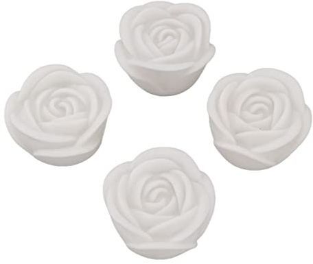 MISNODE 4 LED a Lume di Candela a Forma di Rosa, Lumini a LED a Batteria, Luce Decorativa a LED Colorata Senza Fiamma Senza Fumo per Bar, Caffè, Matrimoni