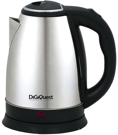 DIGIQUEST Bollitore Elettrico IRON KET 18, Acciaio Inox Satinato, 1.8 Litri, 1500W, Spegnimento Automatico