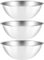 Suwimut 3 Pack Stainless Steel Mixing Bowls, 5 Quart Flat Base Stainless Steel Serving Bowls, 33cm/13inch Mirror Polish Large Metal Bowl Set for Kitchen Cooking, Baking, Prepping