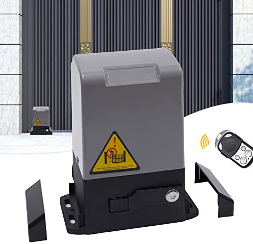 550W Elektrischer Schiebetorantrieb, 1200KG Automatischer Türöffnermotor, Garagentor Elektrischer Hoftorantrieb, mit 2 Fernbedienungen und 2*Infrarot-Sensoren