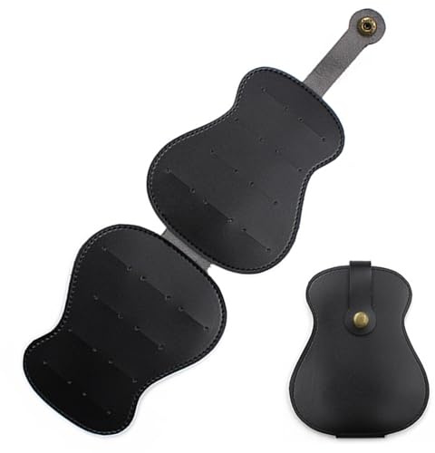 Pu Leather Guitar Pick Case, Portable Holder Bag Display Case Organizer Accessories for Guitar Players Musicians