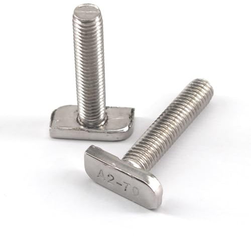 (10 Pieces) 8x65mm T Head Bolts 304 Stainless Steel T Hammer Head Screw for Photovoltaic