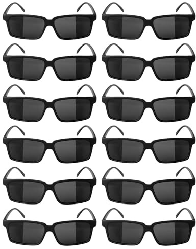 12 st solglasögon, roliga glasögon, spelglasögon, minidetektivglasögon, barnglasögon detektiv leksakstillbehör, födelsedagsglasögon