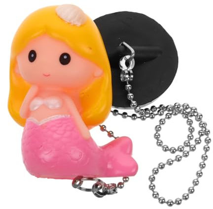 Veemoon Rubber Tub Stopper Mermaid Design Bath Drain Plug Bathtub Stopper Chain