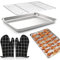 Hochwertiges Backset - Rechteckige Backform, Ausziehbares Backblech, Kuchengitter & Transportbox - Edelstahlblech - Perfekt zum Backen und Kühlen