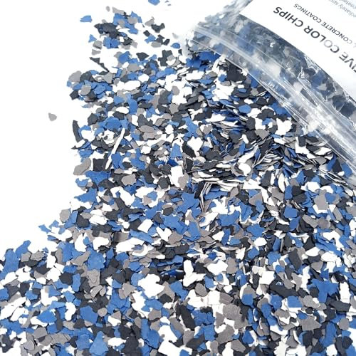 Mezclas de colores, revestimientos de suelos de hormigón, copos de pintura decorativos, rocas para paredes, suelos de garaje, suelos interiores y exteriores, chips de color decorativos, negro, blanco