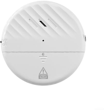 Hasaller Alarme de vibration pour porte fenêtre - 125 dB - Détecteur de bris de verre fin avec sensibilité réglable - Indicateur lumineux LED pour la sécurité de la maison et du bureau (blanc)