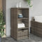 Myheimly Gartenschrank, Geräteschrank mit viel Stauraum, Beistellschrank Schrank mit Türen, Balkonschrank Terrassenschrank, Poly Rattan Gartenschrank Grau,50x55x115 cm