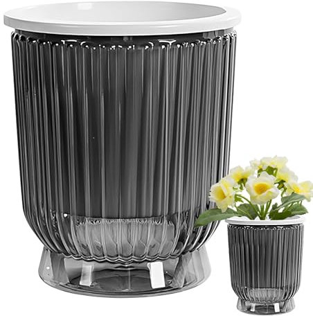 Keyubria Blumentopf Selbstbewässernd Pflanzentopf Kräutertopf mit Bewässerungssystem und Wasserspeicher, Moderne Dekorative Pflanztopf für Zimmerpflanzen, Blumen und Kräuter, 14,5x12x12cm
