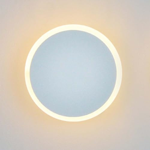 Lampada da parete a batteria rotonda con Luce a parete dimmerabile a sfioramento all'interno 5W LED 3000K bianco caldo Lampada da comodino ricaricabile Moderna lampada da corridoio in acrilico,Bianca