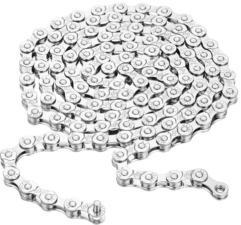 Toddmomy 6/7/8 Speed Road Mountain Bike Chain 116 Links 1/2 X 3/32 Inch Replacement Chain for Smooth Gear Shifting and Efficient Power Transfer