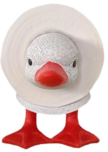 Toalettpappersrullehållare, söt anka näsduksställ, dekorativt stående tillbehör, rolig design med stabil bas, används för badrum, toalett, lägenhetsförvaring, 18 cm