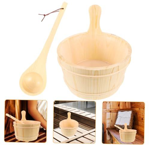 VICASKY Seau Bois pour Sauna Seau De Bain avec Poignée Tonneau Bois pour Sauna