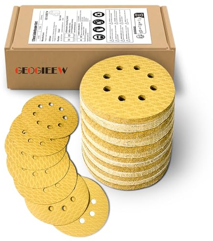 80 Pz Dischi Abrasivi 125 mm Grana 400, Carta Vetrata per Levigatrice Orbitale con Ceramica Allumina - Legno/Metallo/Vernici, Base Lattice Antistrappo per Artigiani e Fai Da Te 