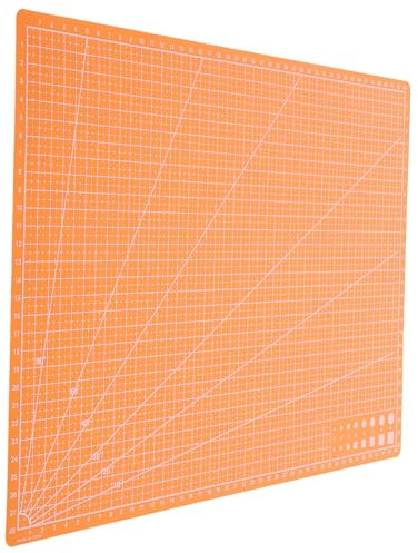 Uonlytech Tapis de Découpe Rotatif Double Face A3 en Pvc Auto-cicatrisant Orange, Planche à Découper pour Loisirs Créatifs, Couture et Patchwork, Surface Quadrillée, Léger et Portable