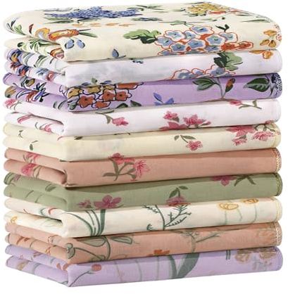 HOULIFE Floral Print Ladies Handkerchiefs Vintage Women Flower Handkerchief | Soft Cotton Material, Breathable & Durable, for Daily Use, Versatile Accessories