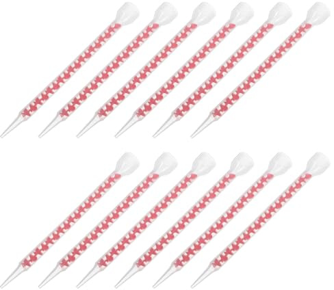 BUGUUYO 12 Ugelli Miscelatori a Spirale per Calafataggio in Plastica, Applicatore Preciso per Sigillante Adesivo, Set da 12 Pezzi per Finitura Fughe Piastrelle Cucina e Bagno, Strumento
