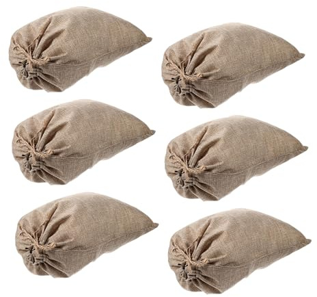 PLAFOPE Sacchetti Traspiranti di Juta Coulisse 20x30 Cm 6 per Conservazione e Piante e Riutilizzabili e Organizzazione Quotidiana per Alimenti