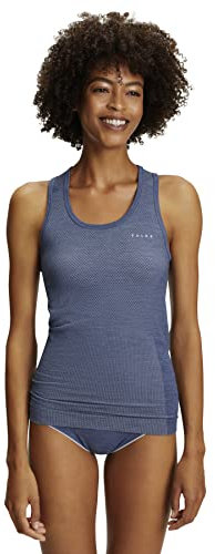 FALKE Damen Baselayer-Shirt Wool-Tech Light W S/l Sh Wolle Funktionsmaterial schnelltrocknend 1 Stück, Blau Capitain 6751, XL