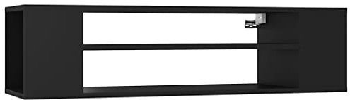 vidaXL Mueble de TV Soporte Mobiliario Aparador Estante Salón Sala de Estar Dormitorio Decoración Colgante Madera Contrachapada Negro 100x30x26,5 cm