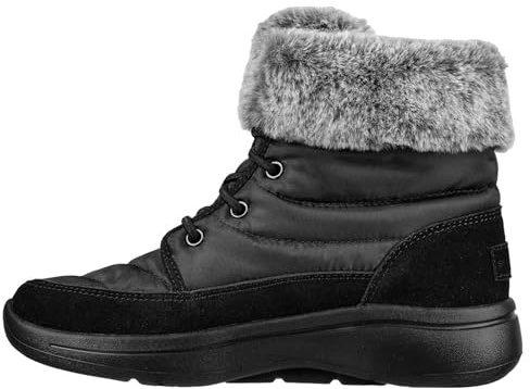 Skechers Glacial Ultra Woodlands, Botas Mujer, Black Light Grey, 39 EU