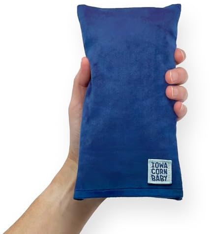 Iowa Corn Baby Mini - Microwavable Heating Pad & Reusable Cold Pack - Weighted Heating Pad for Cold Hands, Sore Neck, Achy Wrists - 4” x 8” - 1 lb (Oasis Blue)
