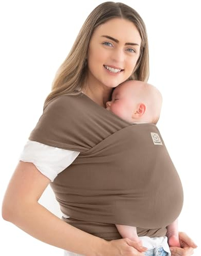 KeaBabies Babytrage Ab Geburt - Atmungsaktive Babytragetücher, Babytrage Neugeborene Ab Geburt, Babytuch Tragetuch Baby Neugeborene, Kleinkind Handfreie Baby Carrier (Saddle Brown)