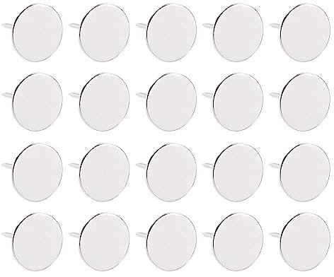 QUARKZMAN 19x23mm Möbel Polsternägel x 20Stk Flach Kopf Dekorativ Reißzwecken Möbel Nägel Stifte für Möbel DIY Dekorativ [Silber Ton]