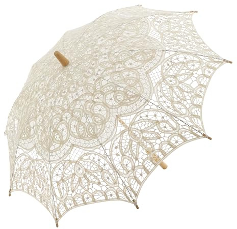 BABEYOND Lace Umbrella Parasol Vintage Wedding Bridal Umbrella for Decoration Photo Lady Costume Tea Party