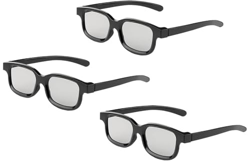 Reald - Gafas 3D polarizadas circulares no intermitentes pasivas para cine en formato real/proyector de TV 3D polarizado pasivo, gafas 3D que soportan TV 3D y cine (3 piezas)