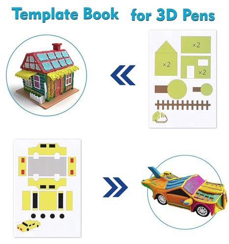 Livre de dessin AQTAQ pour impression 3D, 40 modèles de dessins animés différents, livres de dessin 3D pour stylo d'impression 3D pour enfants, cadeau de bricolage pour stylo 3D, modèles de pochoirs