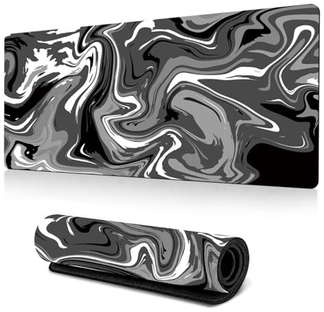 HAPPOW Tappetino per mouse da scrivania, tappetino per mouse XXL gaming, 700 x 300 mm, fluid art, antiscivolo, bordi cuciti, controllo preciso, tappetino per mouse lavabile, per PC Laptop Office